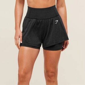 Gymshark 2 in 1 vital shorts small black high rise